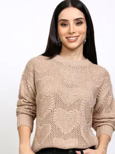 Tokyo Talkies Women Self Design Long Sleeves Pullover