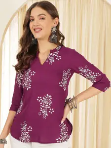 Anouk Rustic Women Floral Printed Mandarin Collar Top