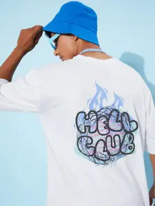 Kook N Keech Typography Printed Drop-Shoulder Sleeves Pure Cotton Oversized T-shirt