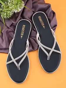 The Roadster Lifestyle Co Women Embellished Open Toe Flats