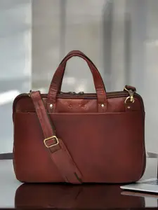 OLIVE MIST Unisex Leather Laptop Bag