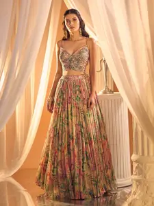 Alaya Advani Embroidered Mirror Work Ready to Wear Lehenga &