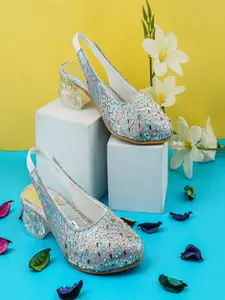 BAESD Girls Embellished Block Heels Mules