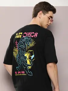 Kook N Keech Pure Cotton Graphic Printed Drop-Shoulder Sleeves Oversized T-shirt