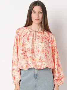 Vero Moda Women Floral Printed Puff Sleeves Casual Top