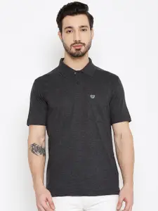 Duke Men Grey Polo Collar T-shirt