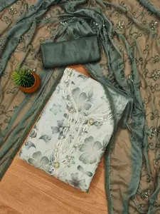 KIMISHA Embellished Organza Unstitched Dress Material