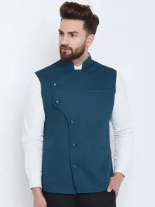 Hypernation Solid Pure Cotton Nehru Jacket