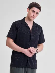 Snitch Men Smart Slim Fit Opaque Printed Casual Shirt