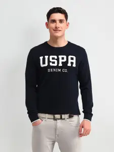 U.S. Polo Assn. Denim Co. Men Printed Round Neck Cotton Pullover