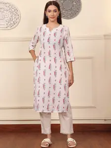 W Women Floral Printed Sequinned Kurta