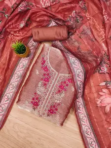 KIMISHA Embroidered Unstitched Dress Material