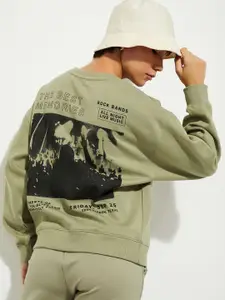 MAX URB_N Women Oversized Back Graphic Sweatshirt