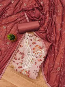 KIMISHA Embellished Organza Unstitched Dress Material