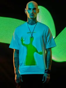 Snitch Men Graphic Printed Cotton Oversized T-shirt