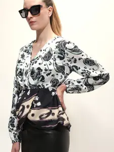 Vero Moda Women Floral Print Cuffed Sleeves Top