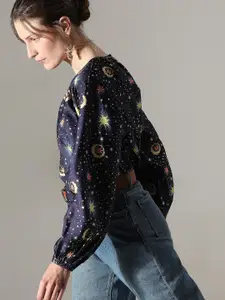 Vero Moda Women Geometric Printed Bishop Sleeves Top