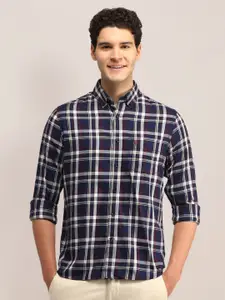 U.S. Polo Assn. Men Slim Fit Opaque Checked Casual Shirt