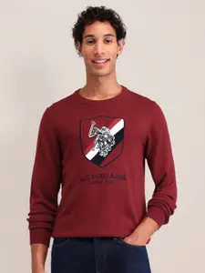 U.S. Polo Assn. classic Men Printed Long Sleeves Round Neck Pullover Sweaters