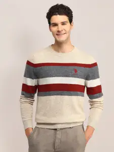 U.S. Polo Assn. Men Striped Woollen Pullover