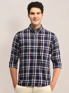 U.S. Polo Assn. Men Slim Fit Opaque Checked Casual Shirt