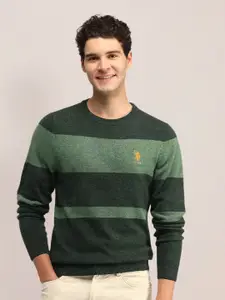 U.S. Polo Assn. Men Colourblocked Woollen Pullover