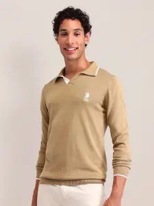 U.S. Polo Assn. Men Cotton Shirt Collar Long Sleeves Pullover Sweaters
