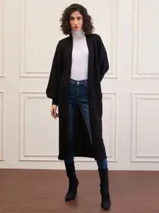 SASSAFRAS Self Design Open Front Longline Shrug