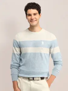 U.S. Polo Assn. Men Colourblocked Woollen Pullover
