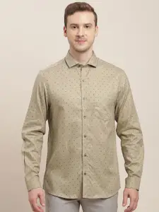 Turtle Men Classic Slim Fit Opaque Printed Formal Shirt