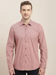 Turtle Men Classic Slim Fit Opaque Printed Formal Shirt