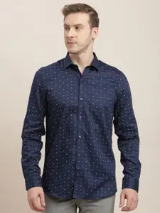 Turtle Men Classic Slim Fit Opaque Printed Formal Shirt