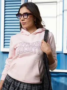 Campus Sutra Women Printed Hooded Sweatshirt