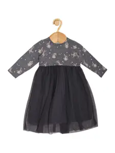 Creative Kids Girls Printed Cotton Fit & Flare Dress