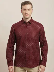 Turtle Men Classic Slim Fit Opaque Printed Formal Shirt