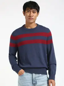 Tommy Hilfiger Men Striped Round Neck Cotton Pullover
