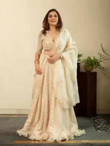 HOUSE OF INARI Embroidered Sequinned Ready to Wear Lehenga & Blouse With Dupatta