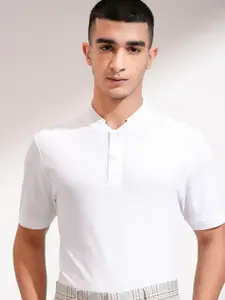 HIGHLANDER Men Mandarin Collar Slim Fit T-shirt