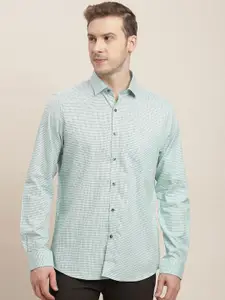Turtle Men Classic Slim Fit Opaque Printed Formal Shirt