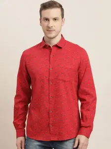 Turtle Men Relaxed Slim Fit Floral Opaque Printed Casual Shirt