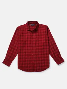 Gini and Jony Boys Standard Gingham Checks Opaque Checked Casual Shirt