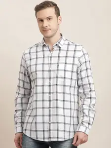 Turtle Men Relaxed Slim Fit Windowpane Checks Opaque Checked Casual Shirt