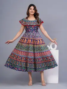 ROOPWATI FASHION Women Floral Ethnic Motifs Cotton Maxi Dress