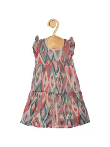 Creative Kids Girls Printed Fit and Flare Dress