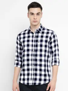 Allen Cooper Men Slim Fit Gingham Checks Opaque Checked Casual Shirt