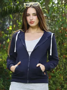 Campus Sutra Women Cotton Long Sleeves Hooded Sweatshirt