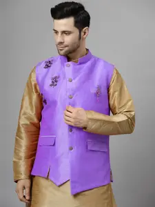 Utsav Fashion Men Embroidered Asymmetric Nehru Jacket