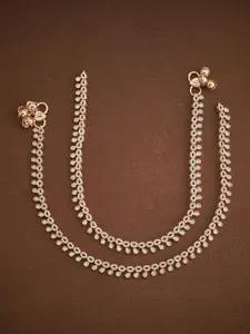 Kushal's Fashion Jewellery Gold-Plated Zircon Anklets