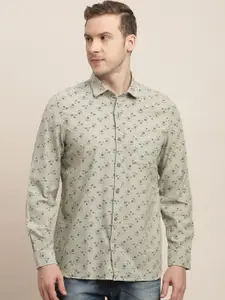 Turtle Men Relaxed Slim Fit Floral Opaque Printed Casual Shirt