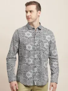 Turtle Men Relaxed Slim Fit Floral Opaque Printed Casual Shirt
